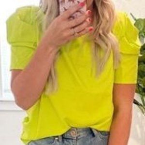 Neon Green Keyhole Shirt